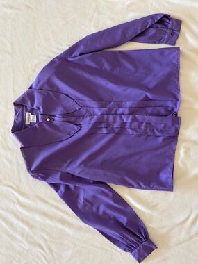 Lauren Lee Women's Purple Pleated Front Blouse